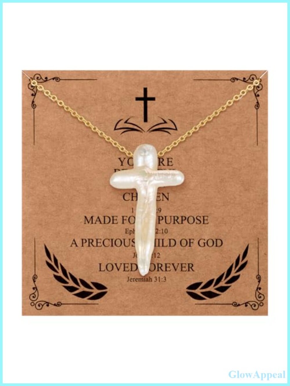 Baroque Freshwater Pearl Cross Pendant Necklace Simple Style